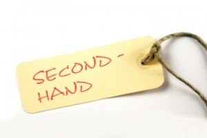 "Second Hand" - Plakette mit Kordel