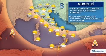 3BMETEO: “ANTICICLONE IN CRISI, arrivano NUOVI TEMPORALI in settimana”